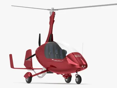 Autogyro Calidus 912 Red 3D model