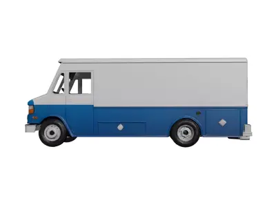 Generic Cargo Distribution Delivery Van 3D Model 04 3D model