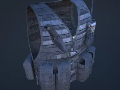 vest1 vest with radio Low-poly 3D model