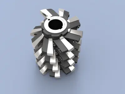 Hob with removable teeth m 36 3D model