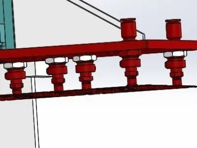 Double cylinder sucking mechanism 3D model