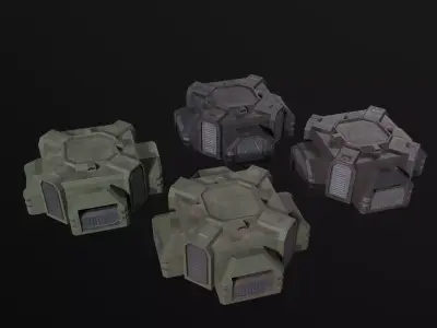 Pillbox-Bunker PBR Low-poly 3D model