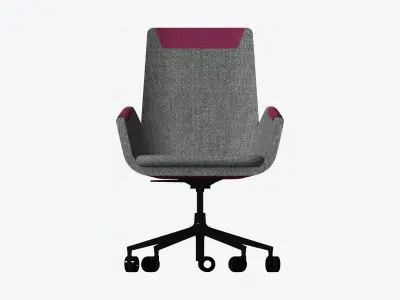 Chair - Contemporary - Cordia Plus - Low - Swivel - Castors Low-poly 3D model