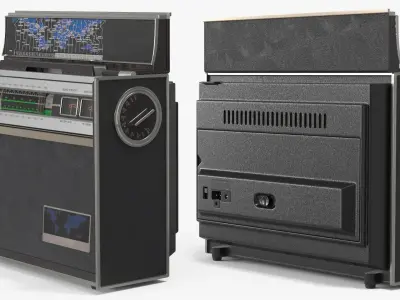 Vintage Multi-Band Radio Receiver Silver Black 3D model