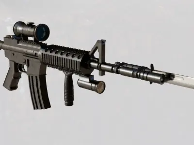 M4 Rifle Low-poly 3D model