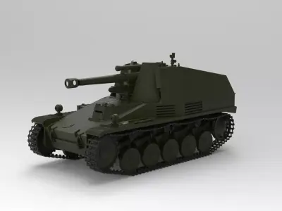 Wespe self-propelled gun 3D model