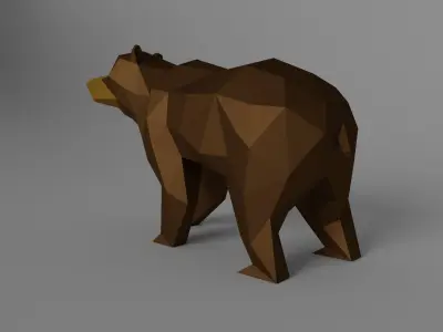 Low-poly Bear in low polygons Low-poly 3D model