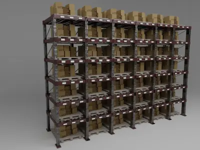 Warehouse shelves 3D model