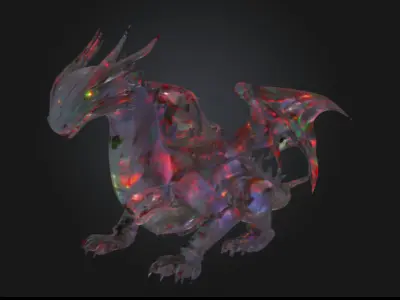 Cyber Dragon STL - Crystalline  Sci-Fi Mech Dragon 3D Print 3D print model