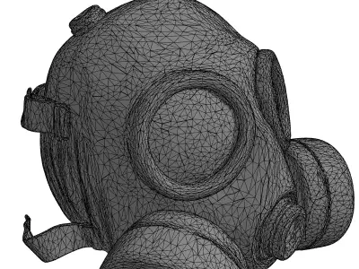 Weathered Gas Mask PBR Model Low-poly 3D model