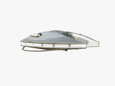 Alien Spaceship UFO D09 Full White - Sci Fi Spacecraft Design Low-poly 3D model