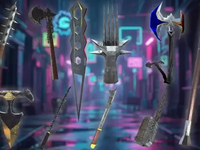 Free Low-Poly Weapon Asset Pack for Game Developers and Creators Free low-poly 3D model