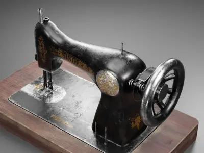 Singer Old Sewing Machine 3D model and PBR Texture 3D model
