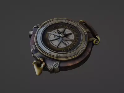 Steampunk Pocket Compass 3D Model 3D model