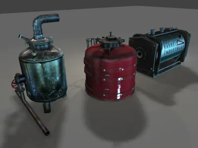 Industrial tanks pack Low-poly 3D model