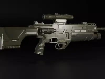 Rifle Fantasy Weapon Lowpoly Low-poly 3D model