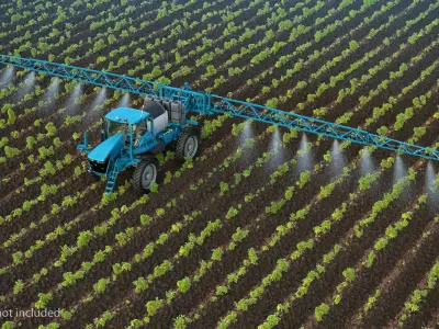 Self Propelled Sprayer Tractor Generic Rigged 3D model