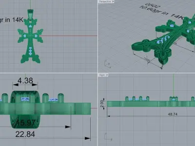 Engraving Cross Pendant 0502 3D print model