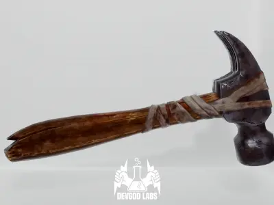 Game-Ready Hammer Weapon Low-poly 3D model