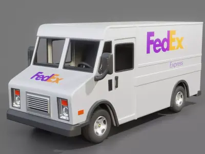 Fedex Delivery Truck 3D model