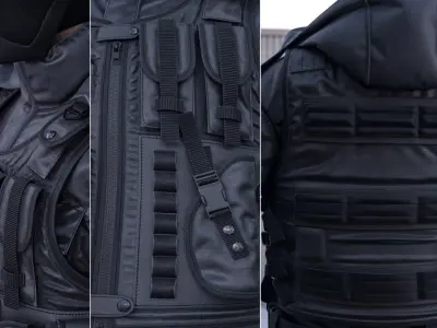 Military Vest Low-poly 3D model purchase