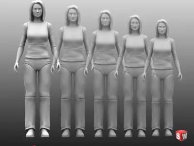 Solidworks CAD Human Female Poseable 3D model