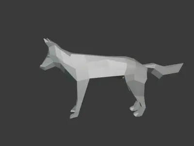 3D Model Low Poly Wolfdog sword Low-poly 3D model