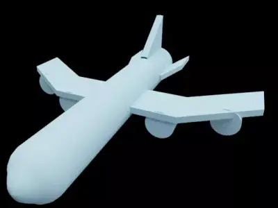 Simple Plane Lowpoly Low-poly 3D model