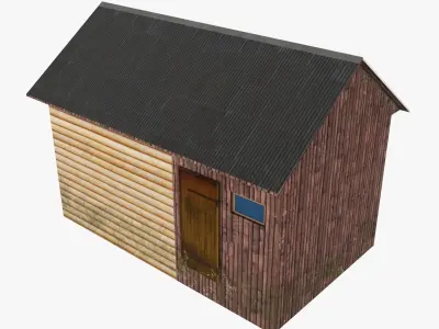 Old wood hut low poly Free low-poly 3D model