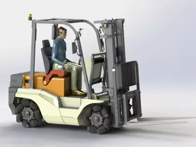 Forklift 3 ton 3D model