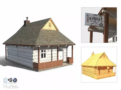 Barber House  - Slav Architecture Low-poly 3D model