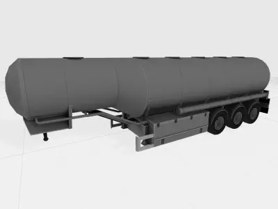 Cistern trailer model Low-poly 3D model