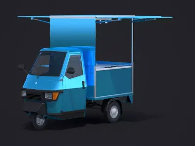 Piaggio Ape 50 Food Cart 3D model