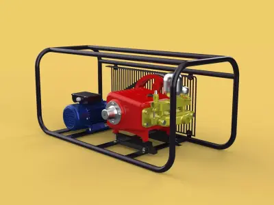 ELECTRIC PLUNGER PUMP MOTOR SPRAYER PRESSURE WATER JET CAR WASH 3D model