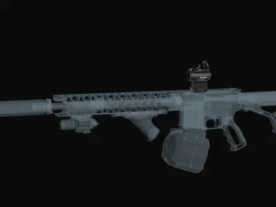 Aimpoint Micro H-2 Red Dot Reflex Sight Low-poly 3D model