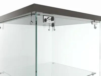 Store Frameless Counter Top Glass Tower Showcase 3D model