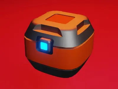 Scifi space corridor Low-poly 3D model