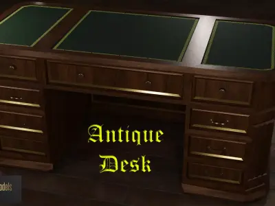 Antique Desk Low-poly 3D model