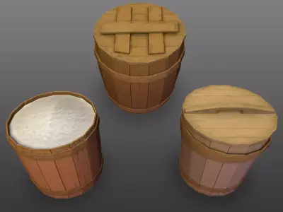 Ancient Chinese Barrel Low-poly 3D model