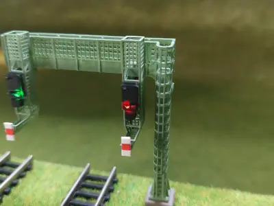 Deutsche Bahn Double Signal Bridge 1-160 resin 3D print model
