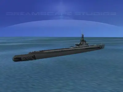 Balao Class Submarine SS287 USS Bonefin VHP 3D model