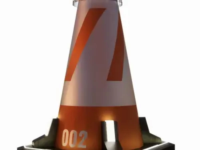 Sci-Fi Traffic Cone 002 Free 3D model