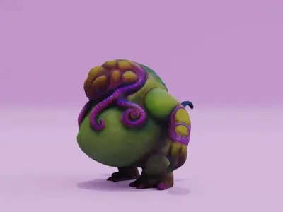 Alien Character Monster Low-poly 3D model