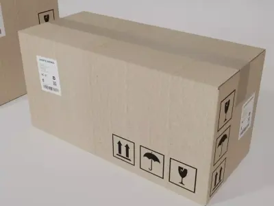 Collection of cardboard boxes 3D model