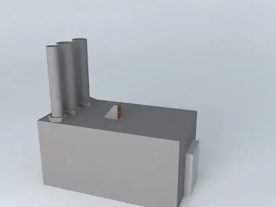 factory with two chimneys Free 3D model