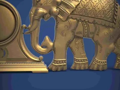 Carved clock for 3D printing and CNC 3D print model 14