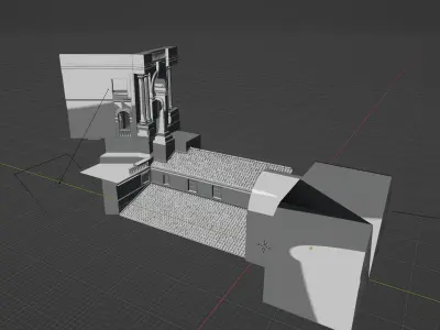 Historic Scene Low-poly 3D model