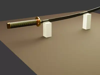 Low-Poly Katana 3D Model Low-poly 3D model