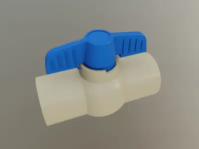 Plastic Ball Valve Low-poly 3D model
