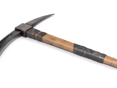 Pickax mining hammer Low-poly 3D model